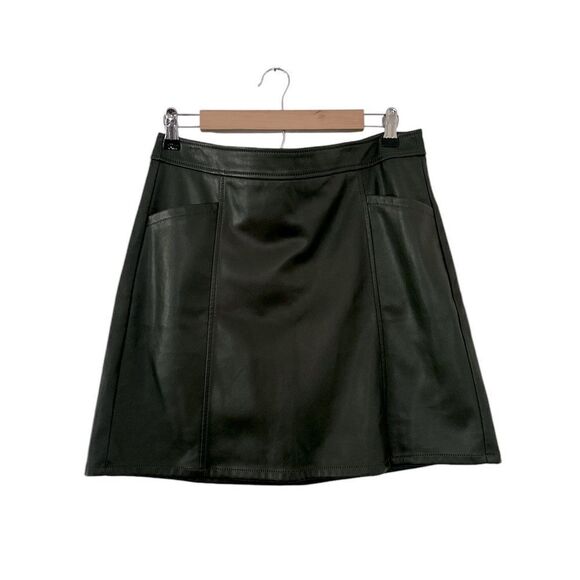 LOFT Green Faux Leather Pocket Skirt NWT - Picture 1 of 7